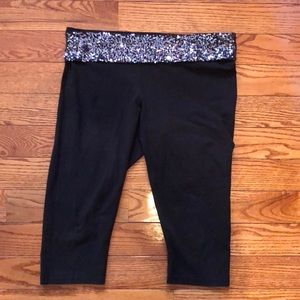 Cropped Sparkle Yoga Pants XL